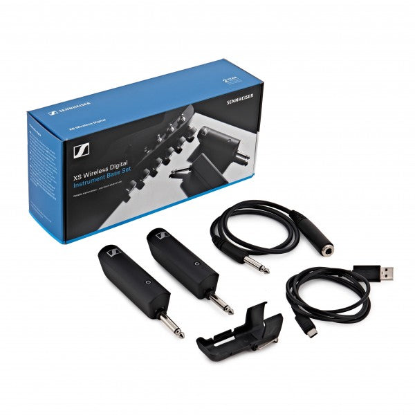 Sennheiser XSW-D Type-C Plug & Play Instrument Base Set Digital 2.4 GHz Wireless Guitar System (Transmitter, Receiver, Belt Clip, Extension Cable) with Low Latency, 5hr Batteries and 250ft Range