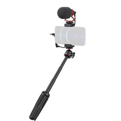 Simorr by Smallrig Vigor VK-40 Vlog Tripod Kit with Phone Holder, Cold Shoe Mount, Wave S1 Lite Microphone, Ball Head with Adjustable Height for Smartphones (Black) | 3511