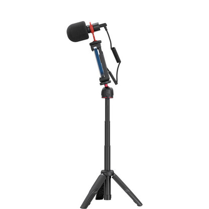 Simorr by Smallrig Vigor VK-40 Vlog Tripod Kit with Phone Holder, Cold Shoe Mount, Wave S1 Lite Microphone, Ball Head with Adjustable Height for Smartphones (Black) | 3511