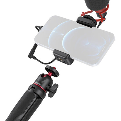 Simorr by Smallrig Vigor VK-40 Vlog Tripod Kit with Phone Holder, Cold Shoe Mount, Wave S1 Lite Microphone, Ball Head with Adjustable Height for Smartphones (Black) | 3511