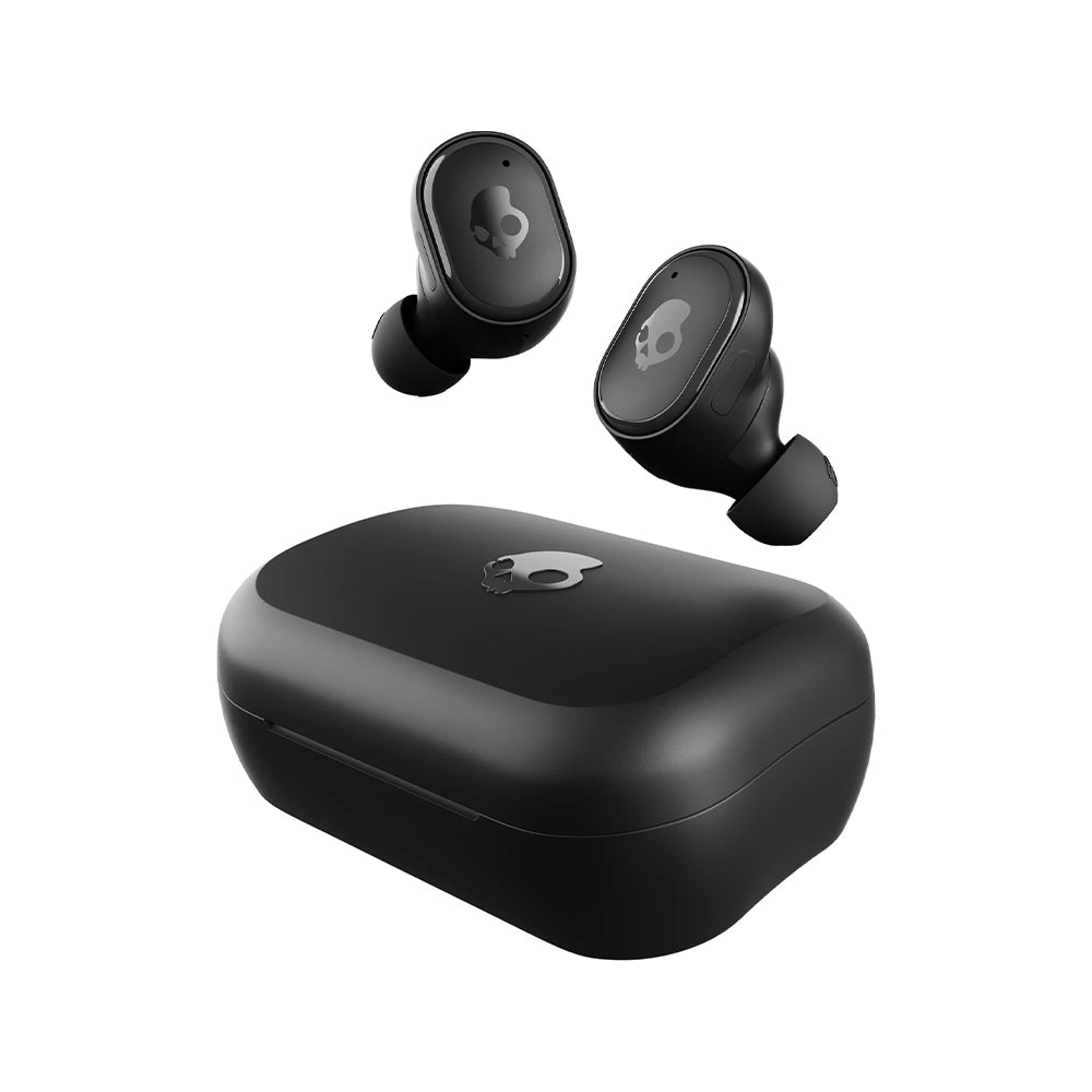 Skullcandy Grind True Wireless Earbuds Bluetooth 5.2 Earphones with 40 Hours Total Battery Life, IP55 Water Resistance, Skull-iQ Smart Feature & Tile Finding Technology and Hands Free Voice Controls (True Black, Light Grey/Blue)