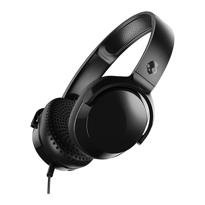 Skullcandy Riff Wired On-Ear Headphones with Built-in Microphones, Call and Track Control, Flat and Foldable Design (Black, Blue)