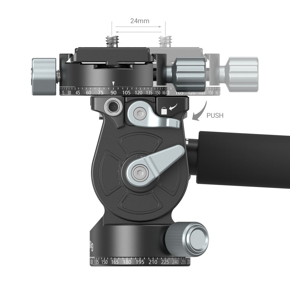 SmallRig Lightweight Fluid Video Head Aluminum for Tripods with Panoramic Panning Design | 3457B