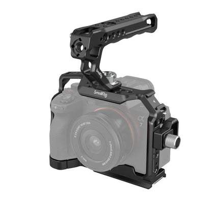 SmallRig Lightweight Camera Cage Kit with Dual Lock Side Plates, HDMI Cable Clamp, Top Handle for Sony Alpha 1 (A1), Alpha 7 (A7 IV, A7S III) Mirrorless Cameras | 3668B