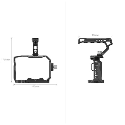 SmallRig Lightweight Camera Cage Kit with Dual Lock Side Plates, HDMI Cable Clamp, Top Handle for Sony Alpha 1 (A1), Alpha 7 (A7 IV, A7S III) Mirrorless Cameras | 3668B