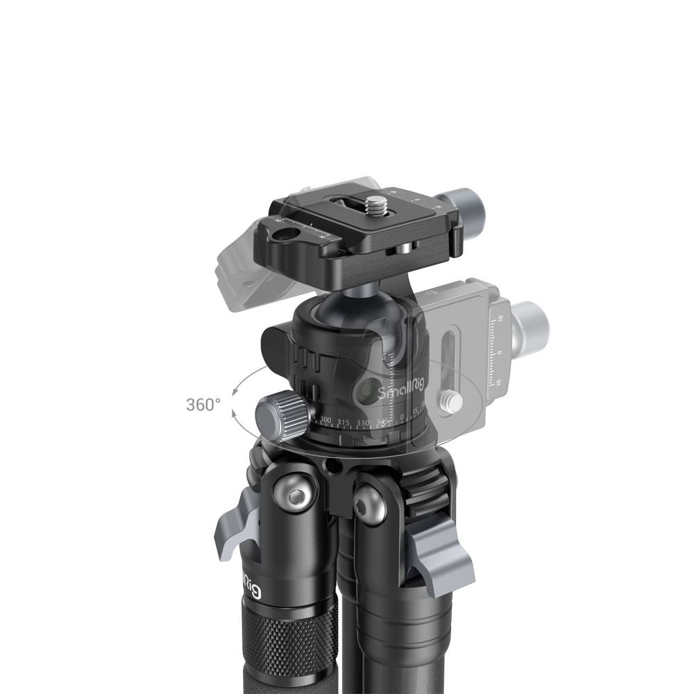 SmallRig AP-10 4-Section Carbon Fiber Travel Tripod and Tilt and Swivel Ball Head with 12Kg Load Capacity and Damping Adjustment Knobs for Outdoor Shooting | 4060