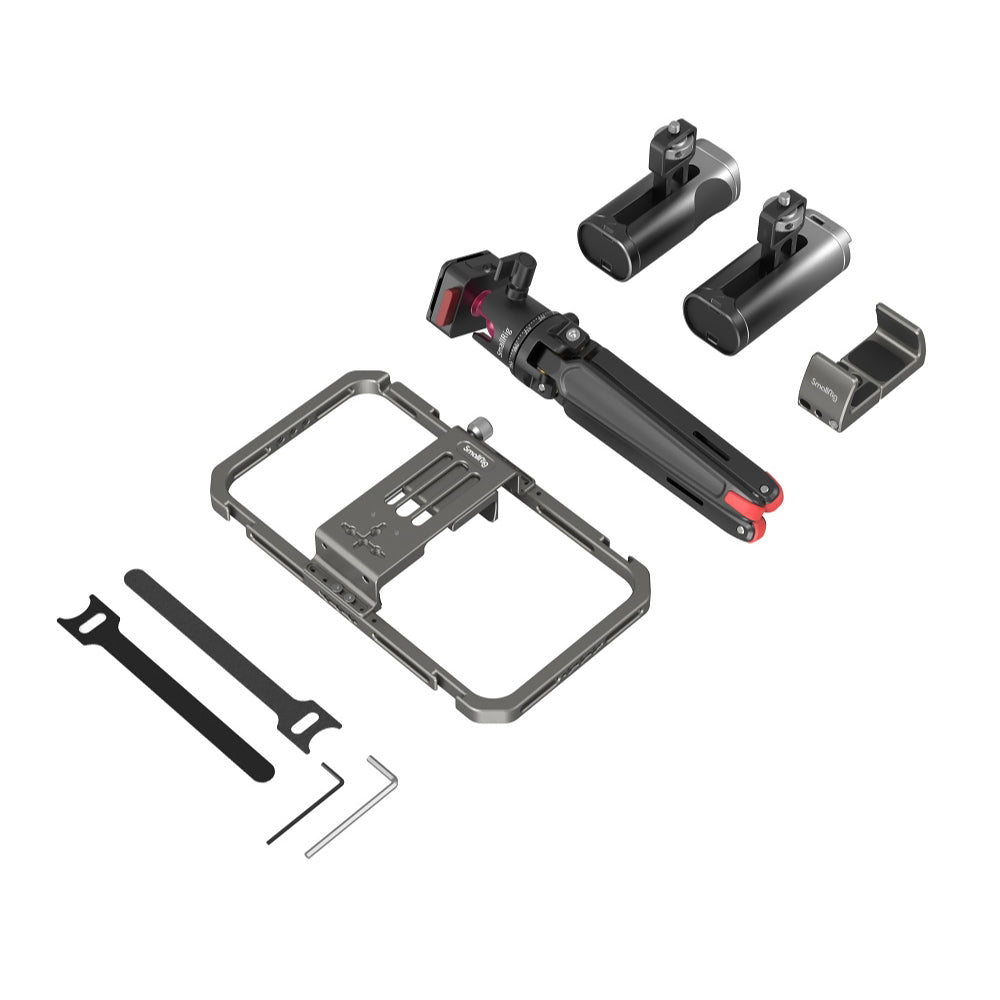 SmallRig All-in-One Pro / Basic Video Kit for Smartphone with Wireless Control, Dual Side Handles, 1/4"-20 Threading Mounts, Mobile Phone Cage for Horizontal and Vertical Vlogging | 4120, 4121