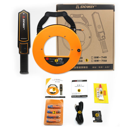 Sndway SW-720 Pipe Scanner Thickness Detector PVC Gauge 1800mAh Width Measuring Plugging Instrument (20M)