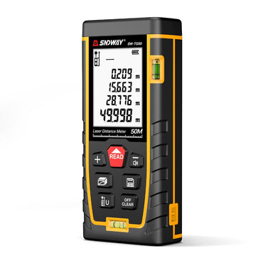 Sndway SW-TG50 Laser Rangefinder 165ft/50m Precise Digital Distance Meter with 4-Line Segment LCD Display, Non-Beam Hazard Class 2 Laser, IP54 Rating Water-Resistant | Measuring Tool