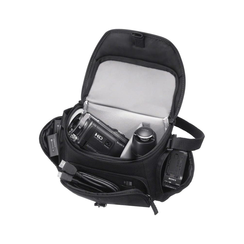 Sony LCS-U21 Soft Nylon Carrying Case with Durable Handle and Shoulder Strap for DSLR, Camcorders, NEX and Cyber-shot Cameras