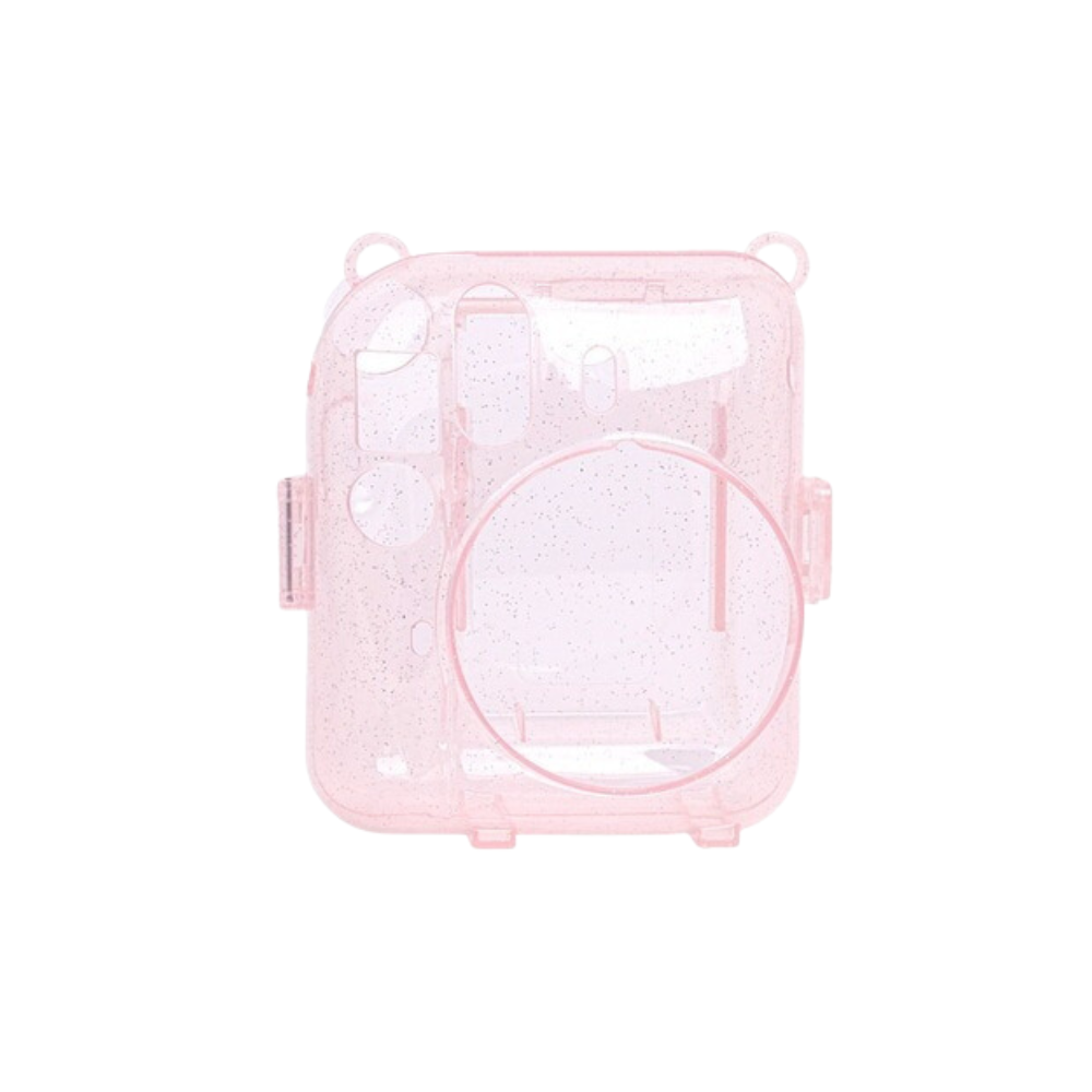 Pikxi CM12 Fujifilm Instax Mini 12 Protective Glitter Crystal Transparent Camera Case Bag Dust and Scratch Proof with Shoulder Strap (Available in Different Colors)