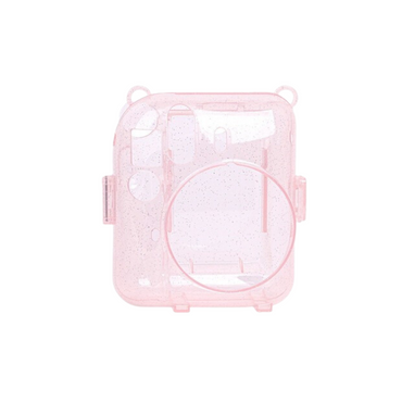 [CLEARANCE] Pikxi CM12 Fujifilm Instax Mini 12 Protective Glitter Crystal Transparent Camera Case Bag Dust and Scratch Proof with Shoulder Strap (Mint Green)