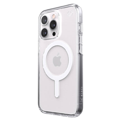 [CLEARANCE] Speck Presidio Perfect-Clear iP-13 Pro Transparent Phone Case with Raised Bezel, MagSafe Compatible, Shock-Proof Barrier Technology and Microban Anti-Microbial Protection