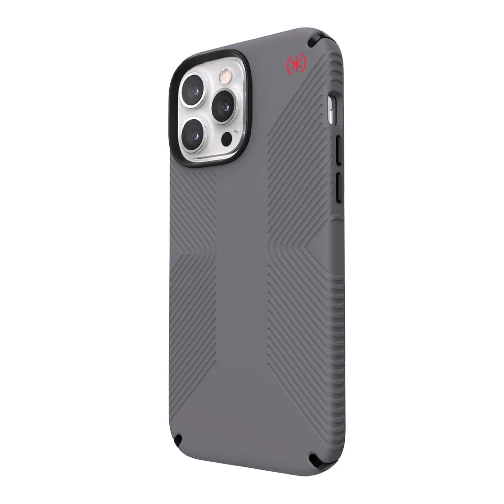 Speck Presidio 2 iPhone 12 Pro  / 13 Pro Max Grip Phone Case with Raised Bezel, Shock-Proof Barrier Technology and Microban Anti-Microbial Protection (Gray, Pink)
