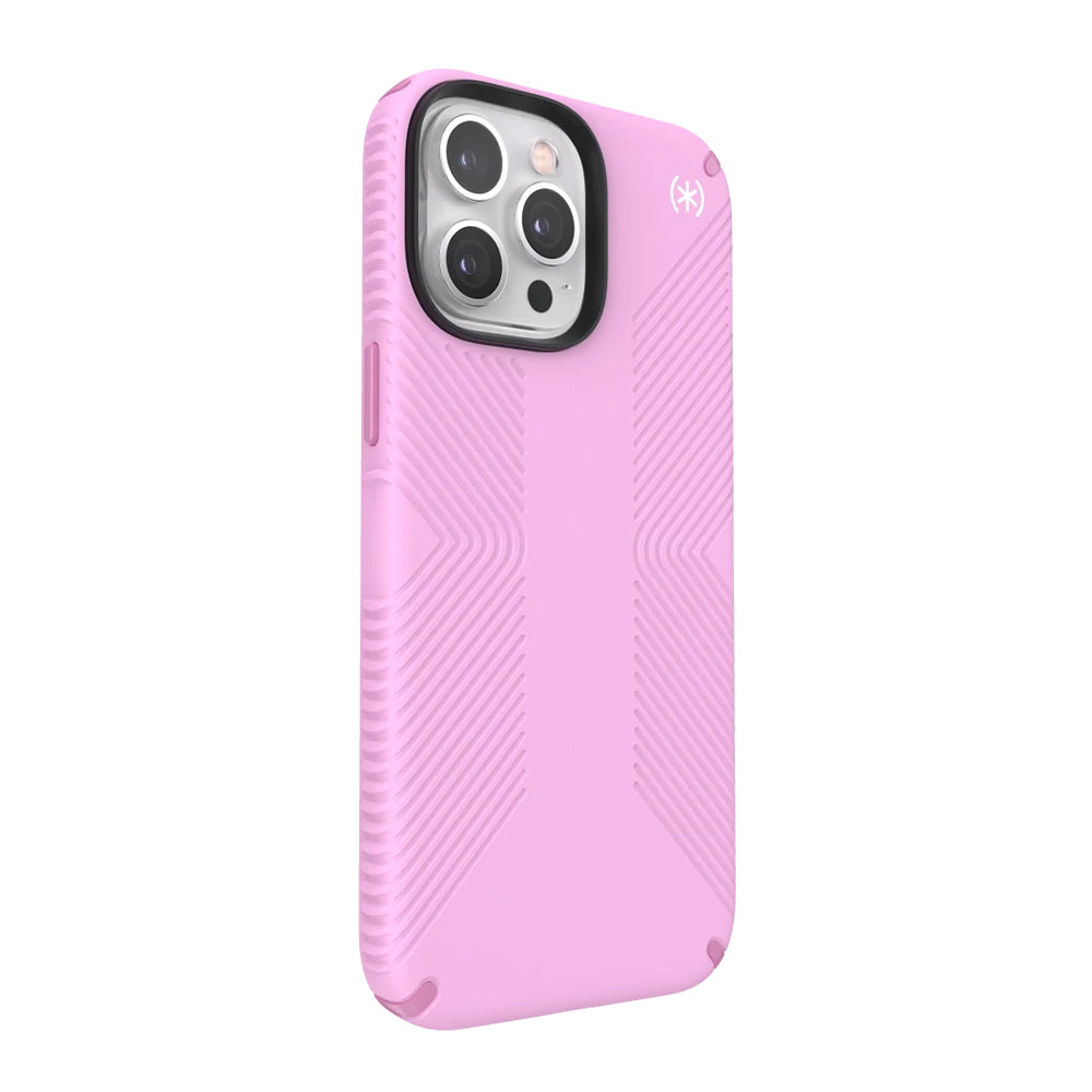 Speck Presidio 2 iPhone 12 Pro  / 13 Pro Max Grip Phone Case with Raised Bezel, Shock-Proof Barrier Technology and Microban Anti-Microbial Protection (Gray, Pink)