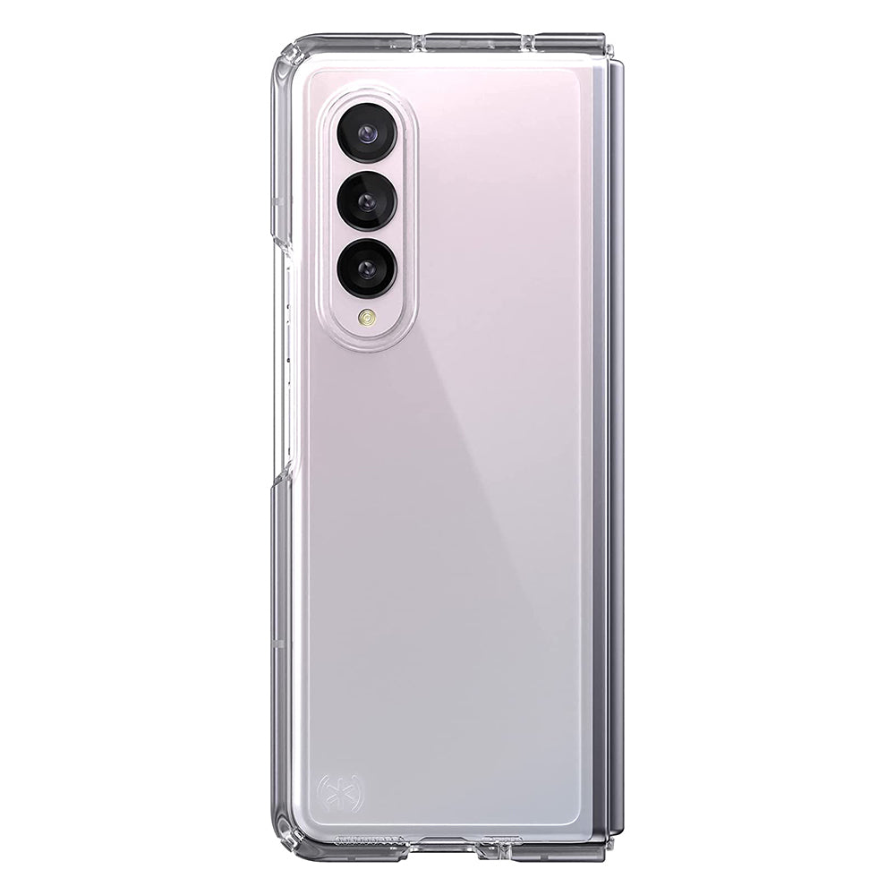 Speck Presidio Perfect Clear Samsung Galaxy Z Fold3 5G Transparent Phone Case with Foldable and Quick Access Groove Construction, Innovative Impact Technology and Microban Anti-Microbial Protection