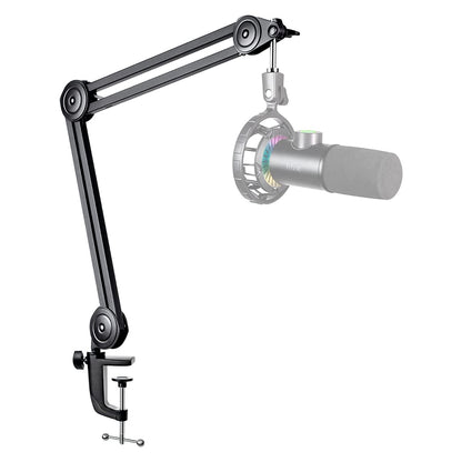 Fifine BM63 Heavy Duty Microphone Boom Arm with Triple Joint Spring Suspension, Desk Clamp, and Universal 5/8-Inch Bolt Mount