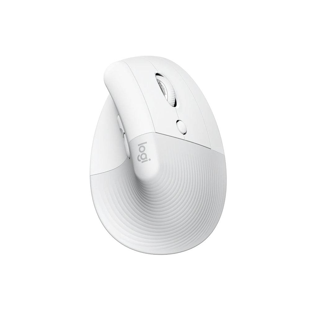 Logitech Lift Wireless Bluetooth Vertical Ergonomic Mouse with 4 Programmable Shortcut Buttons Up to 4000 DPI and 24 Month Battery Life for PC Desktop and Laptop Computers (Off-White)