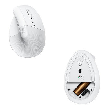 [CLEARANCE] Logitech Lift Wireless Bluetooth Vertical Ergonomic Mouse with 4 Programmable Shortcut Buttons Up to 4000 DPI and 24 Month Battery Life for PC Desktop and Laptop Computers (Off-White)