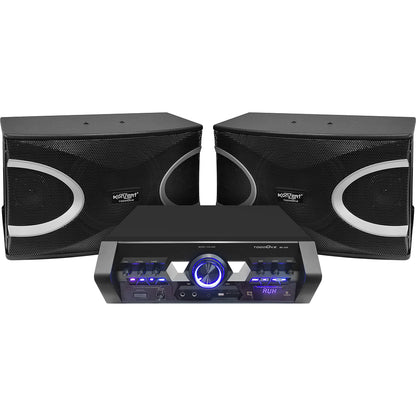 Konzert TodoOke KCS-312 3500W 10" 2-Way Woofer Micro Component Karaoke Speaker System (SET) with 2 Channel Output, Bluetooth, 2 UHF Wireless Mic / USB / SD Card Slot and FM Radio Tuner with RCA and 4 Mic Input and Remote Control