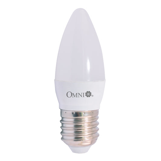OMNI Frosted LED Candle Light Bulb 4W 220V E27 Base with 6500k/2700K Daylight & Warm White, Frosted European Style Cover, 270 Degree Beam Angle, 20,000 Hours of Operation, Energy Saving for Interior Lighting | LCF35E27-4W
