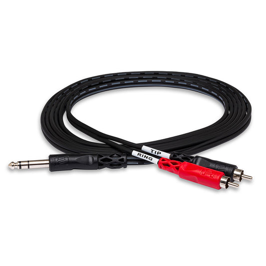 Hosa Technology Stereo 1/4" Male to 2 RCA Male Y-Cable (10')