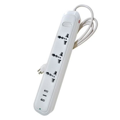 OMNI Extension Cord 3 Gang Universal Socket 2500W ( 6ft / 1.8 meter) with 2 USB + 1 USB Type C Fast Charging Port, 2.1mAh / 3.1mAh 10A 250V On/Off Switch, Flame-Retardant for Home Appliances & Electronics | USB-301 USB-303