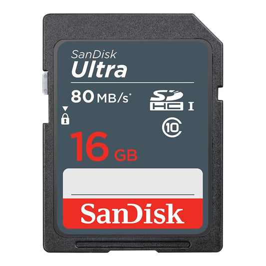 SanDisk Ultra SD Card UHS-I SDHC Class 10 80mb/s Read and Write Speed (16GB)