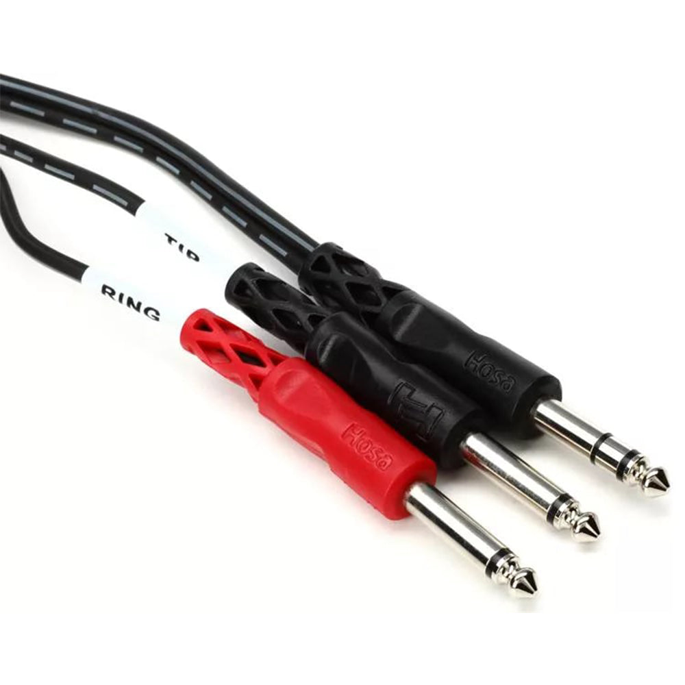 Hosa Technology Stereo 1/4" Male to (2) Mono 1/4" Male Y-Cable - 9.84' (3m)