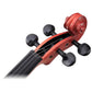 Fernando E358-2 4/4 4 String Electric Violin with Piezo-Style Pickups, Spruce Body, and 3.5mm AUX Output (Black, Red)