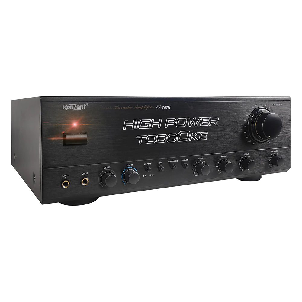 Konzert TodoOke AV 502H 1000W x2 High Power AV Karaoke Amplifier with A and B Channel Speaker Output Equalizer Control RCA and 2 Mic Input