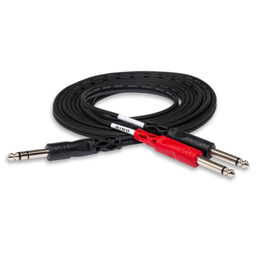 Hosa Technology Stereo 1/4" Male to (2) Mono 1/4" Male Y-Cable - 9.84' (3m)