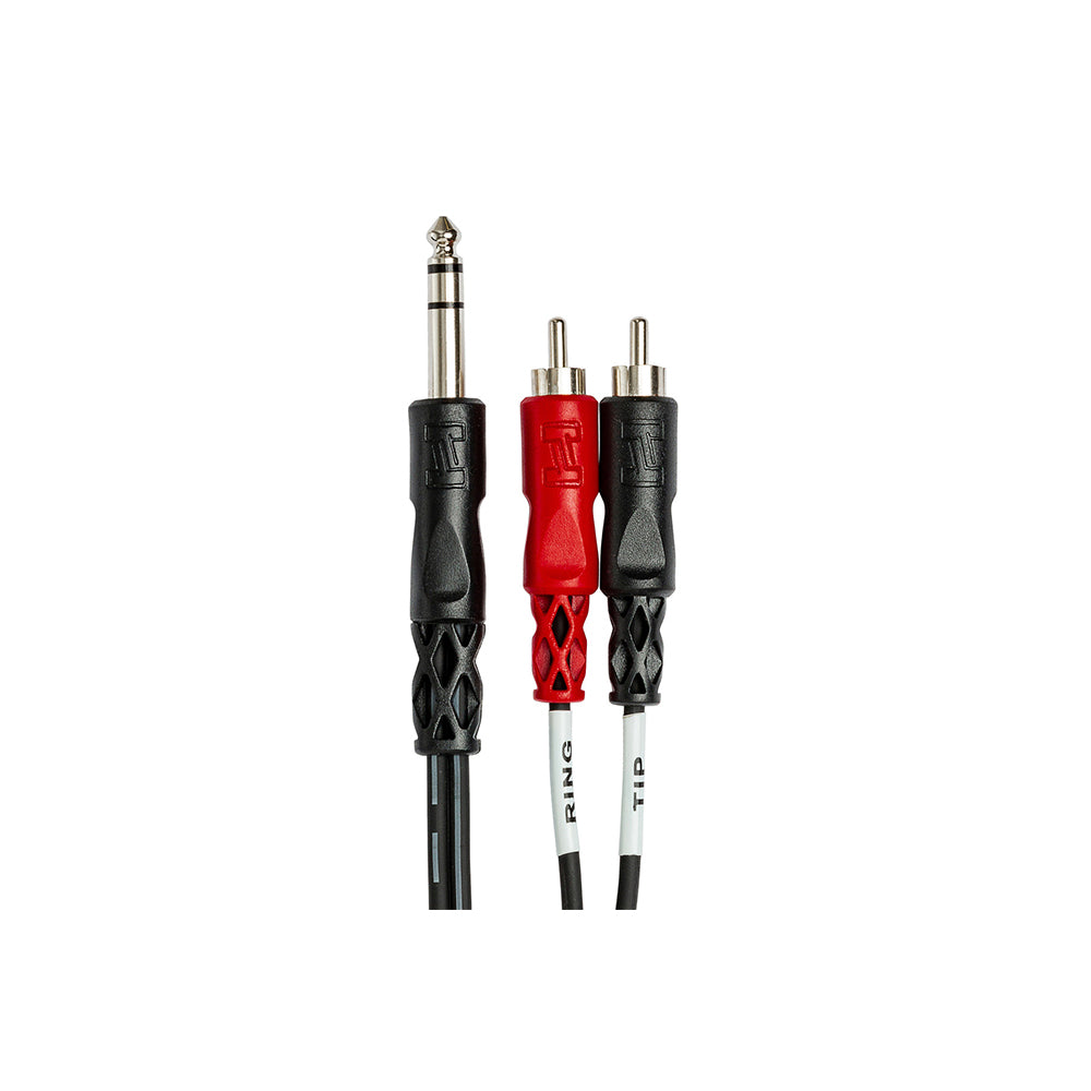 Hosa Technology Stereo 1/4" Male to 2 RCA Male Y-Cable (10')