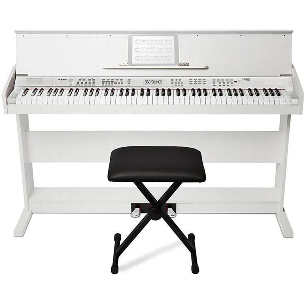  Alesis Virtue - 88-Key Beginner Digital Piano with Full-Size  Velocity-Sensitive Keys, Lesson Mode, Power Supply, Built-In Speakers, 360  Premium Voices and 3 Months of Skoove Lessons Included : Musical Instruments