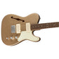 Squier by Fender FSR Paranormal Cabronita Telecaster Thinline 22 Fret 6 String Electric Guitar with SS Alnico Pickups, Vintage Style Tuners, and Gloss Polyurethane Finish (Shoreline Gold, Ice Blue)