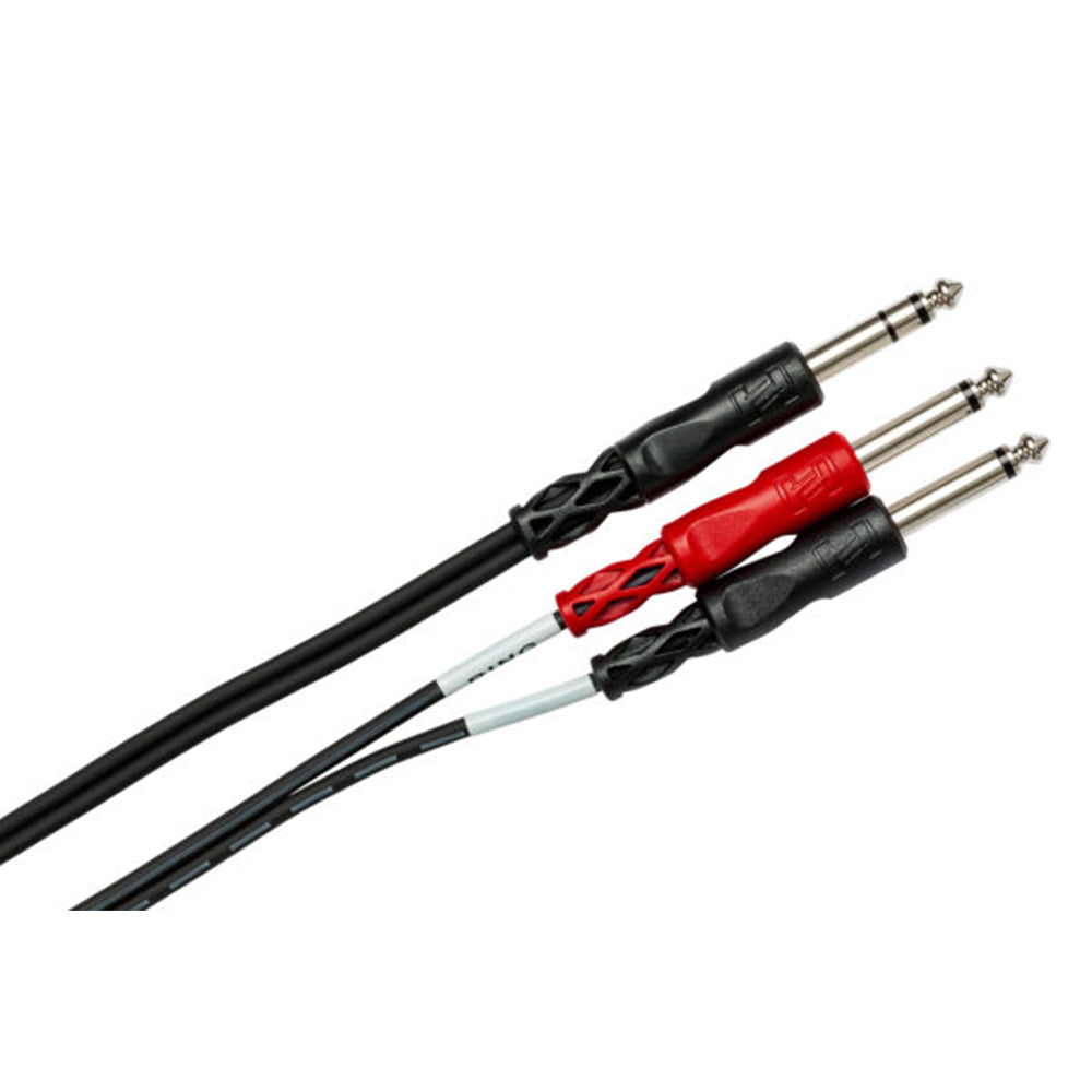 Hosa Technology Stereo 1/4" Male to (2) Mono 1/4" Male Y-Cable - 9.84' (3m)