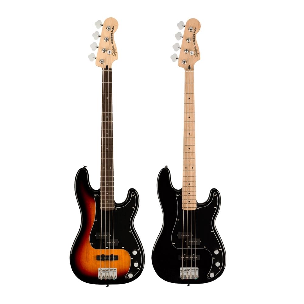 Squier by Fender Affinity Series 4-String Precision Bass Pack with PJ Pickup, 20 Frets, C-Shaped Neck, Gloss Polyurethane Finish (Color Sunburst, Maple Black)