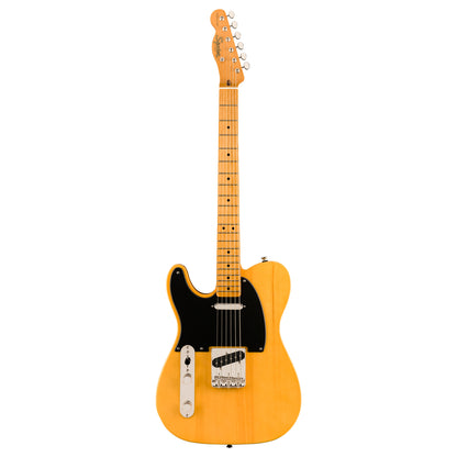 Squier by Fender Classic Vibe '50s Telecaster Electric Guitar SS Vintage Gloss with Single Coil Pickup, Nickel-Plated Hardware, 21 Frets (Butterscotch, White)