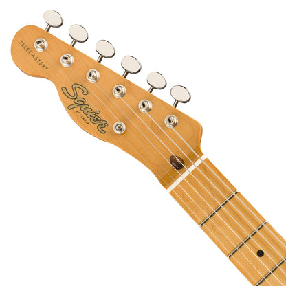 Squier by Fender Classic Vibe '50s Telecaster Electric Guitar SS Vintage Gloss with Single Coil Pickup, Nickel-Plated Hardware, 21 Frets (Butterscotch, White)