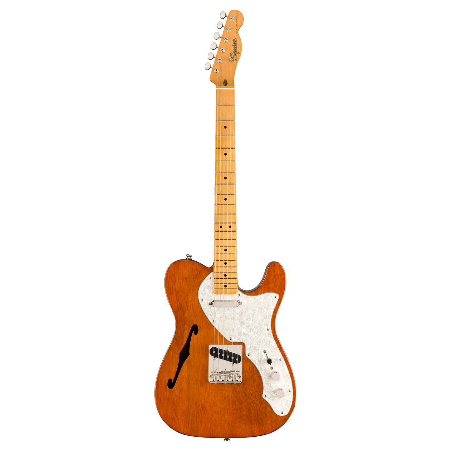 Squier by Fender Classic Vibe '60s Telecaster Thinline Electric Guitar SS Vintage Style Natural Gloss Semi Hollow with Single Coil Pickup