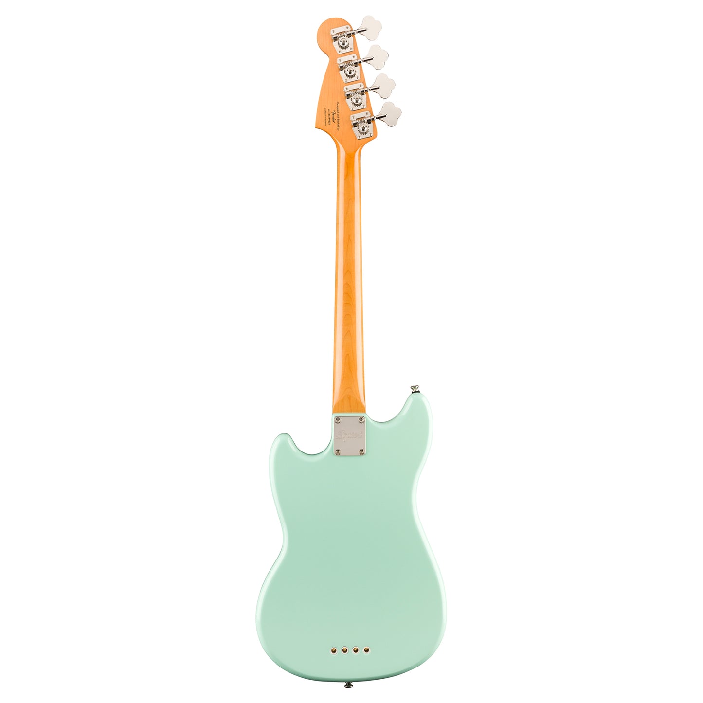 Squier by Fender Classic Vibe '60s Mustang Bass Electric Guitar Vintage Style LRL with Split Coil Pickup, Nickel Plated Hardware (White, Green)