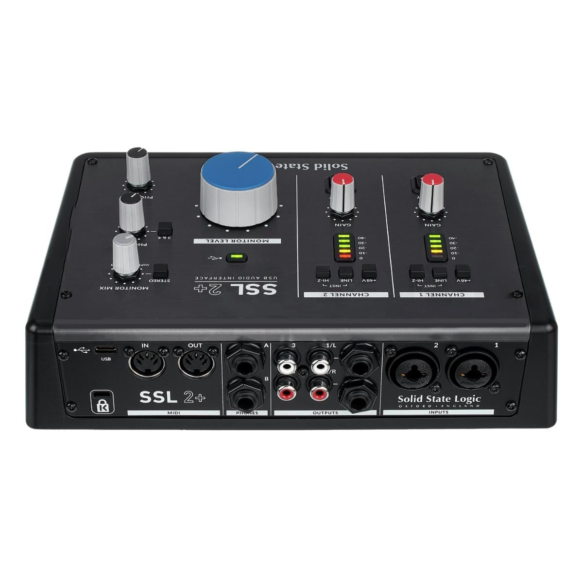 Solid State Logic SSL 2 / SSL 2+ Professional Desktop USB-C Audio Interface with Mic Preamps, 24-bit, Legacy 4K Button, Monitor Mix Control