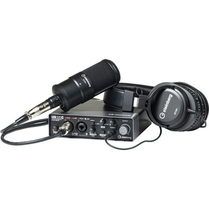 [CLEARANCE] Steinberg UR22C Recording Bundle Pack Desktop Audio Interface with 2x2 USB Gen 3.1 I/O, ST-H01 Studio Monitor Headphones and ST-M01 Condenser Studio Microphone for Studio and Home Recording