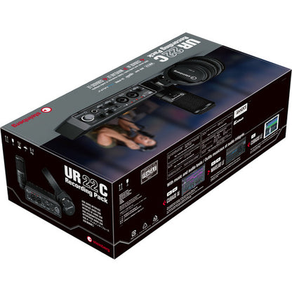 [CLEARANCE] Steinberg UR22C Recording Bundle Pack Desktop Audio Interface with 2x2 USB Gen 3.1 I/O, ST-H01 Studio Monitor Headphones and ST-M01 Condenser Studio Microphone for Studio and Home Recording