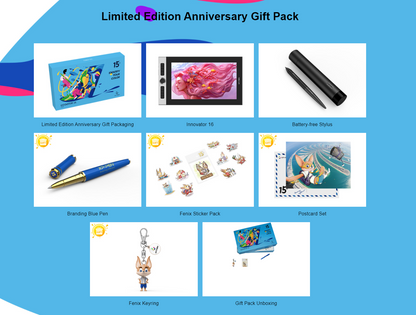 [CLEARANCE] XP-Pen Innovator 16 Anniversary Edition Graphic Display Tablet with 60 Degrees Tilt Function, 8 Customizable Shortcut Keys and 8192 Levels Pressure Sensitive PA5 Battery-Free Stylus for Digital Arts