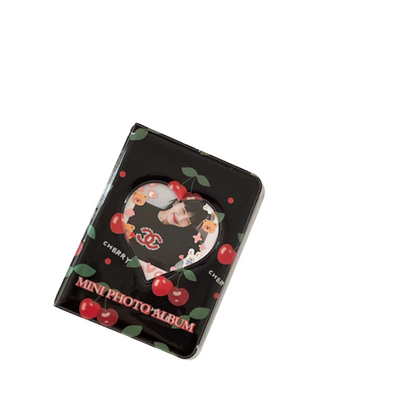 Pikxi 40 + 1 Pockets Cute Butterfly Mini Instant Film Photo Album with 20 Pages Transparent for FUJIFILM Instax Mini Film Camera, Picture and Card Holder | AMH40-06 HOLLOW HEART-STRAWBERRY