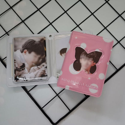 Pikxi 41 Pockets Cute Butterfly Mini Instant Film Photo Album with 20 Pages Transparent for FUJIFILM Instax Mini Film Camera, Picture and Card Holder | AMH40-12 HOLLOW BUTTERFLY-STRAWBERRY