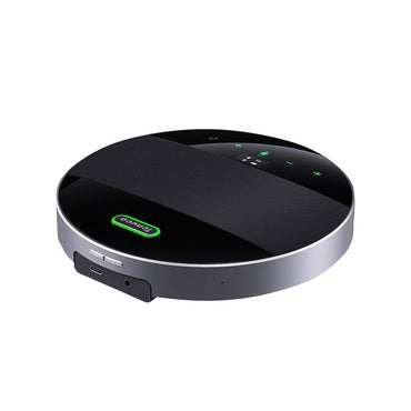 Tenveo TEVO M5B Portable Omnidirectional Bluetooth 5.0 Conference USB Speakerphone with Built-in 4 Microphones, 360 Degree Pickup, 10M Max Wireless Range and 8000mAh Li-Ion Battery and 14 Hours Max Playtime for Conference Meetings