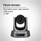 Tenveo TEVO-NV20 Series HD 1080P SDI/HDMI/USB Video Conference PTZ Camera Plug and Play with 350 / 90 Degree Pan and Tilt, 20x Optical Zoom and IR Remote Control for Meetings and Livestreaming | NV20A, NV20U