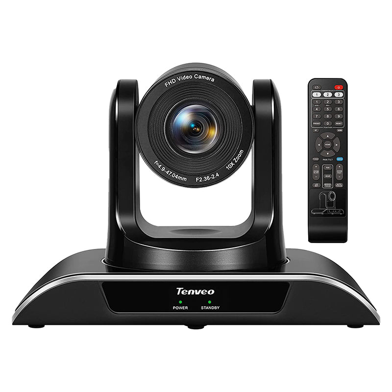 Tenveo TEVO-VHD102U FHD 1080P USB Video Conference PTZ Camera Plug and Play with 340 / 120 Degree Pan and Tilt, 10x Zoom and IR Remote Control
